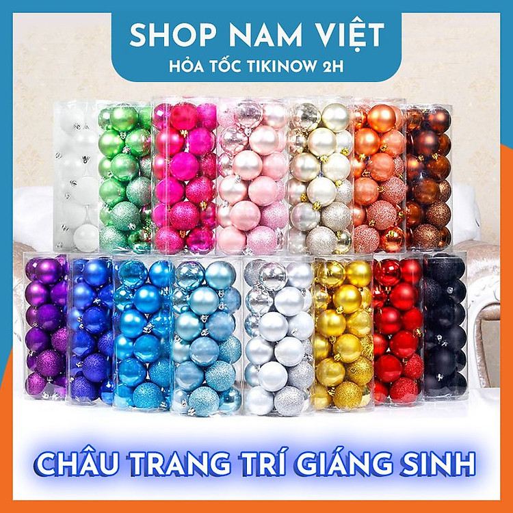 Quả Châu Trang Trí Cây Thông Giáng Sinh (4cm)