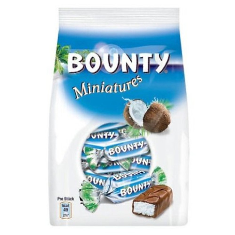 Kẹo Socola dừa Bounty Miniatures gói 150gr
