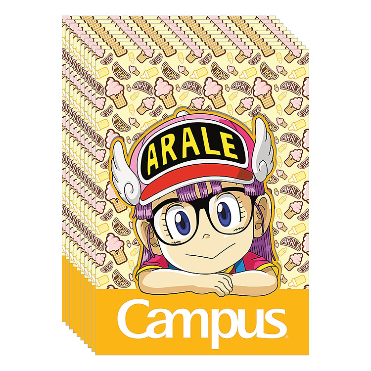 Lốc 10 Cuốn Vở 4 Ô Ly (2,5X2,5Mm) Campus Arale Norimaki NB-BARN48 - ĐL 100 (48 Trang) - Giao Mẫu Ngẫu Nhiên