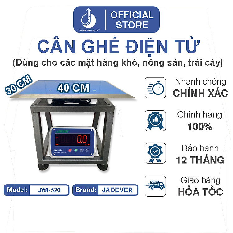 Cân Ghế Điện Tử JWI-520 - Mặt Bàn Cân 300x400MM
