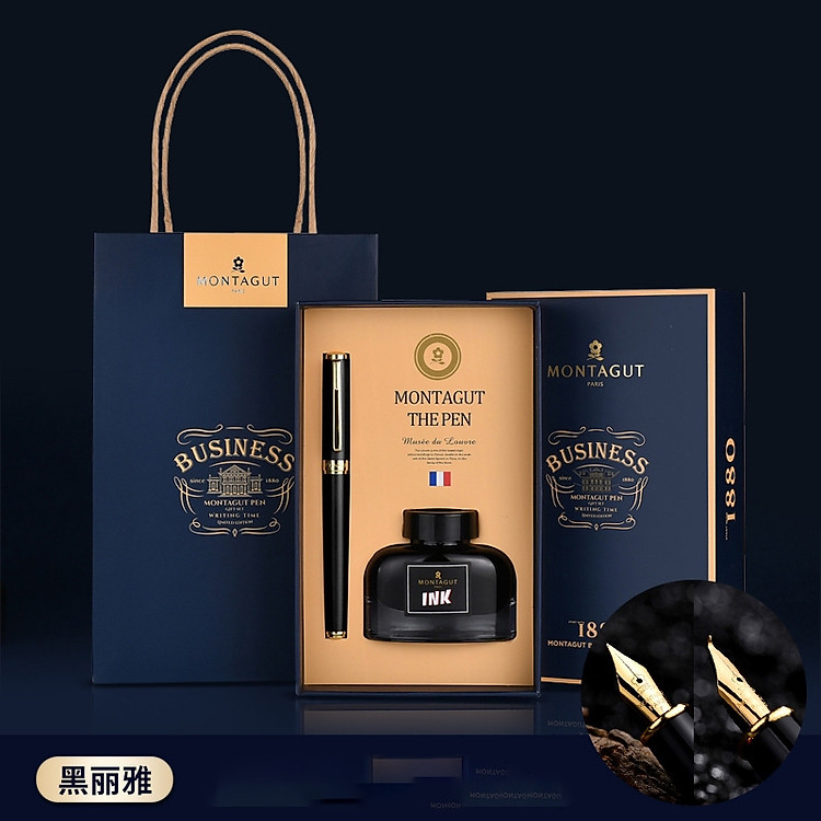 Quà tặng bút ký Pháp MONTAGUT Miễn Phí Khắc Tên bút máy ngòi cây mực sang trọng cho thầy cô giáo sếp M301-1 B227