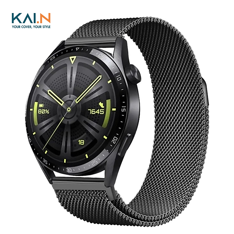 Dây đeo thép Kai.N Milan cho Huawei Watch 4/ GT4/ GT/ GT2/ GT3/ GT3 Pro/GT Runner/ Honor Watch Magic Size 22mm_ Hàng chính hãng