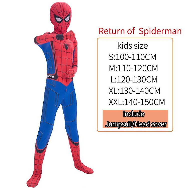 Quần áo siêu nhân người nhện Spiderman trẻ em