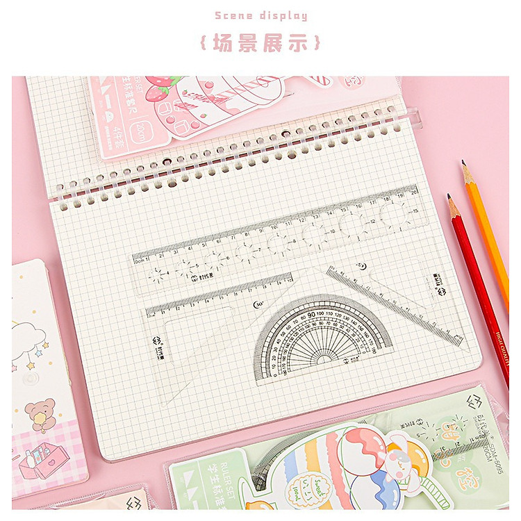Bộ Thước Hình Học Nhựa 20cm (4 chiếc) - Ảnh 3