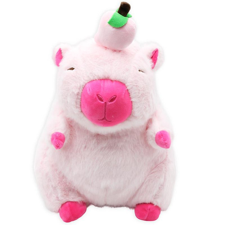 Thú Bông Capybara Đội Trái Đào 30 cm Chính hãng Giá rẻ - Hình ảnh 4