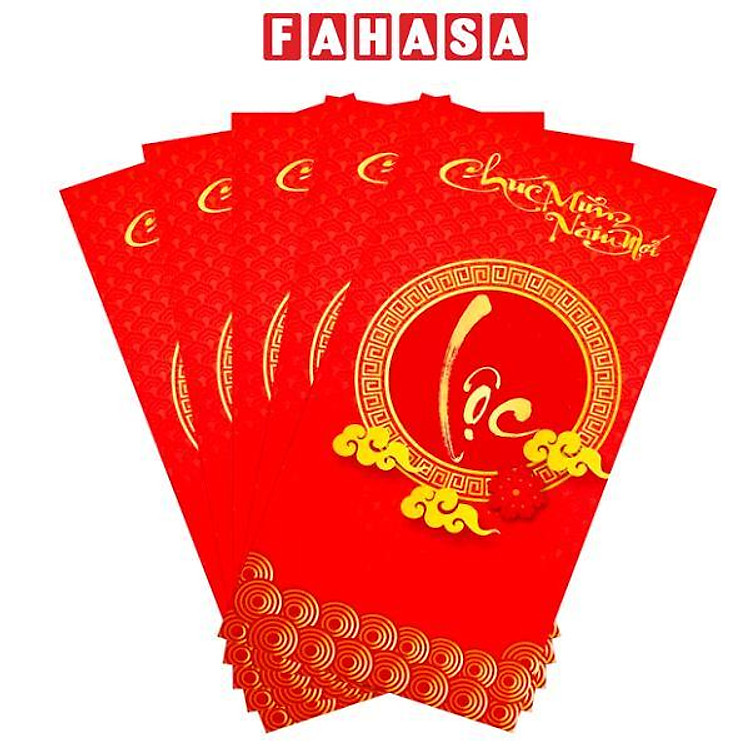 Bộ 5 Bao Lì Xì - Bính Ngọ 2026 - 9 x 18 cm - Fahasa - Lộc