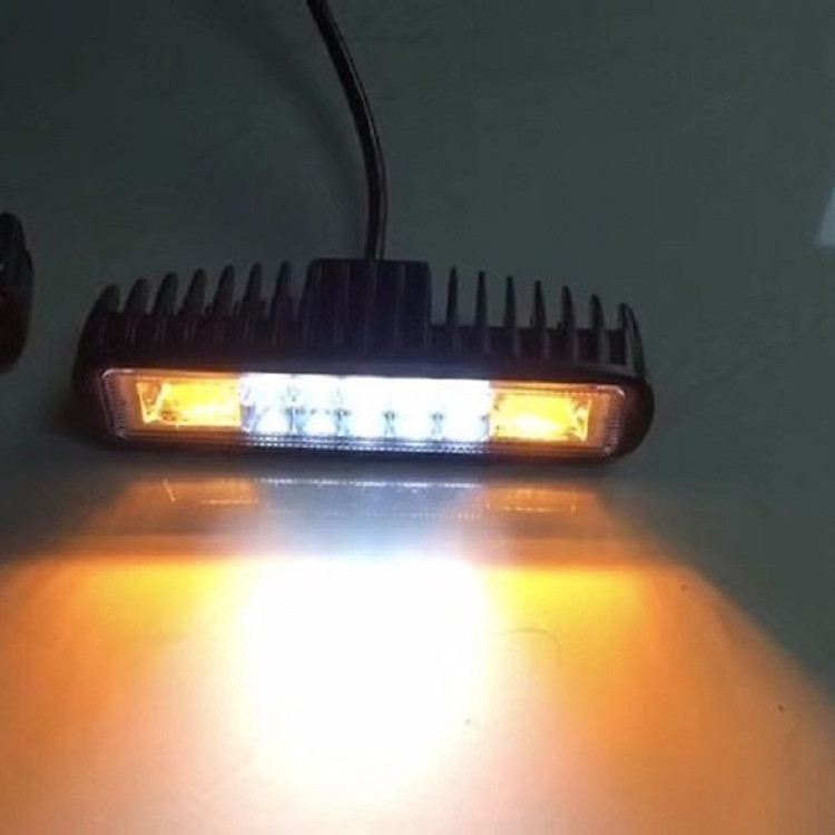 Đèn tăng sáng ô tô, đèn trợ sáng, cụm đèn led siêu sáng 2 mầu nhấp nháy nhiều chế độ dùng cho oto và xe máy điện 9-32v 30w đời 2019 siêu bền – Tặng Kèm Móc Khóa