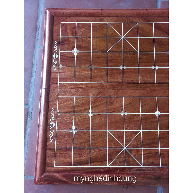 Bàn cờ tướng gỗ hương đá 50x52cm Chính hãng Giá tốt - Hình ảnh 5