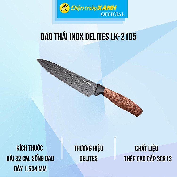 Dao thái inox Delites LK-2105 - Hàng Chính Hãng