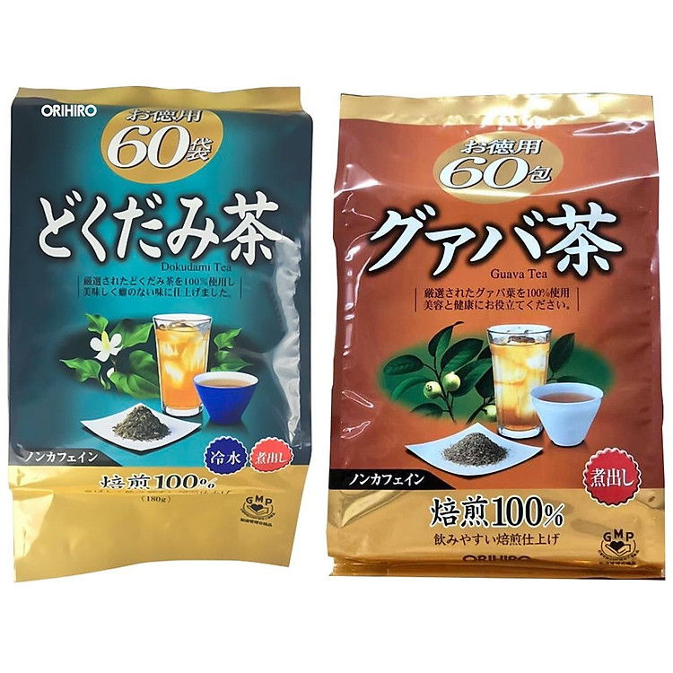 Combo Trà ổi giảm cân Orihiro và Trà diếp cá thải độc mát gan Dokudami Orihio Nhật Bản
