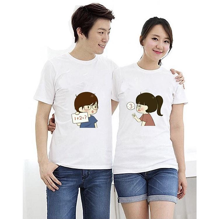 áo thun cặp áo đôi nam nữ dễ thương giá rẻ vải mịn