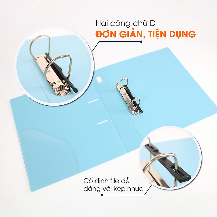 Bìa Còng D2 Switch ON AO+ (A4, 2 Nhẫn 3.5cm) - Xanh dương - Ảnh 3