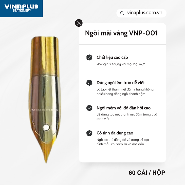 Ngòi bút máy Vinaplus - Ngòi Kim Tinh/Mài Vàng/Lá Tre/... Phù hợp cho mọi loại bút máy