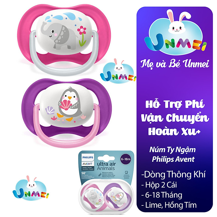 Philips Avent Núm Ty Ngậm Thông Khí / Siêu Mềm dành cho Bé 0-6 và 6-18 Tháng (Hộp Đơn/Hộp Đôi)