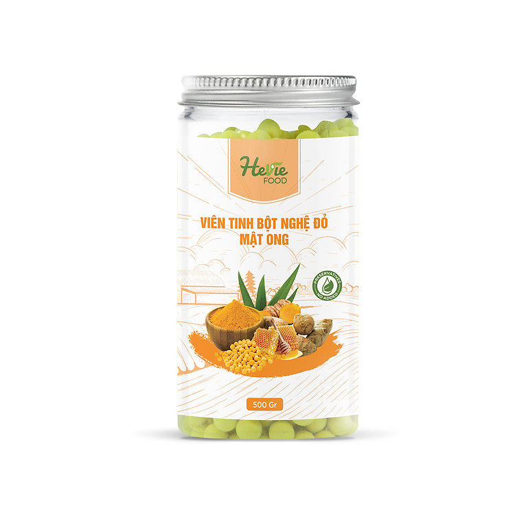 Viên Tinh bột Nghệ đỏ Mật ong 500g HeVieFood có công dụng hỗ trợ tăng cường sức khỏe, hỗ trợ dinh dưỡng , hệ tiêu hóa, đau nhức cơ bắp, hàng chính hãng công ty, xuất xứ Việt Nam.