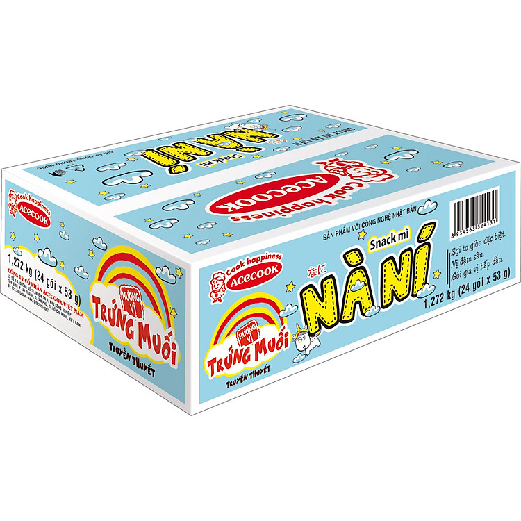 Thùng 24 Gói Snack Mì Nà Ní Hương Vị Trứng Muối (53g)