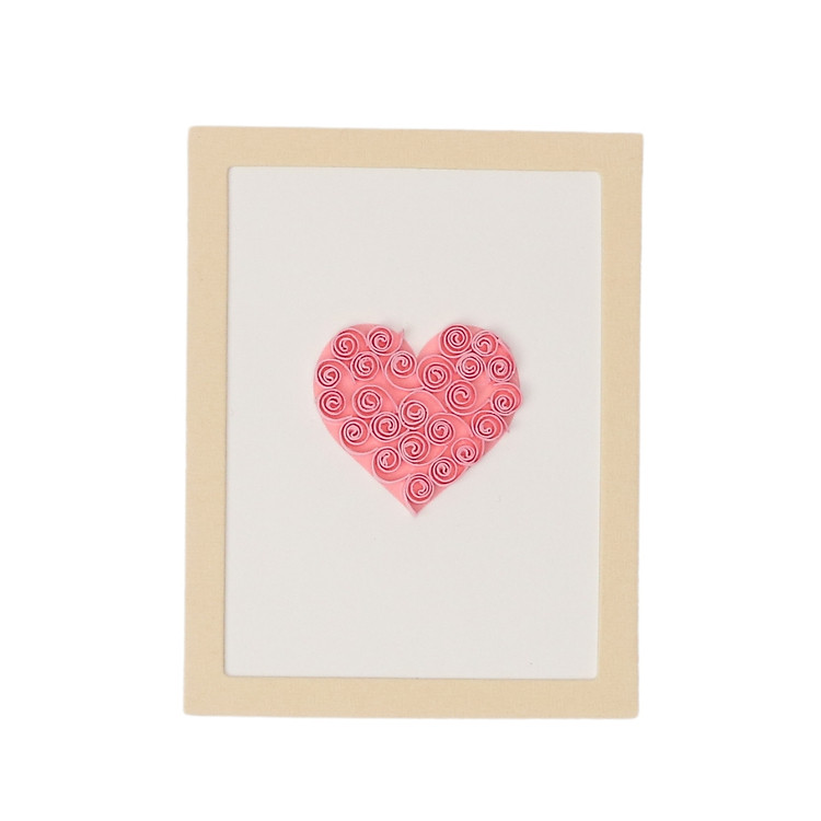 Thiệp Giây Xoắn Có Khung Tinh Yêu và Valentine - size 6.5 x 8.5 cm