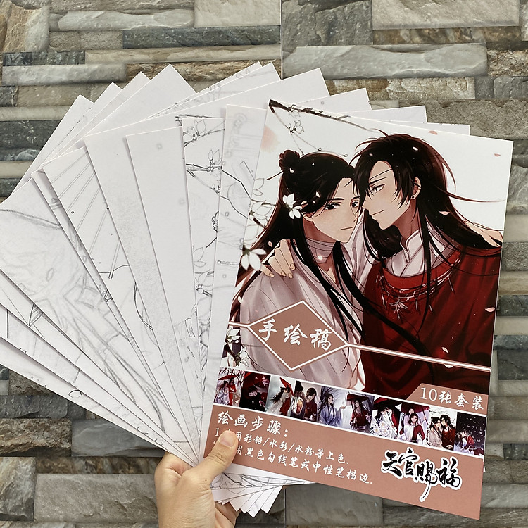 Tranh tô màu Thiên quan tứ phúc anime