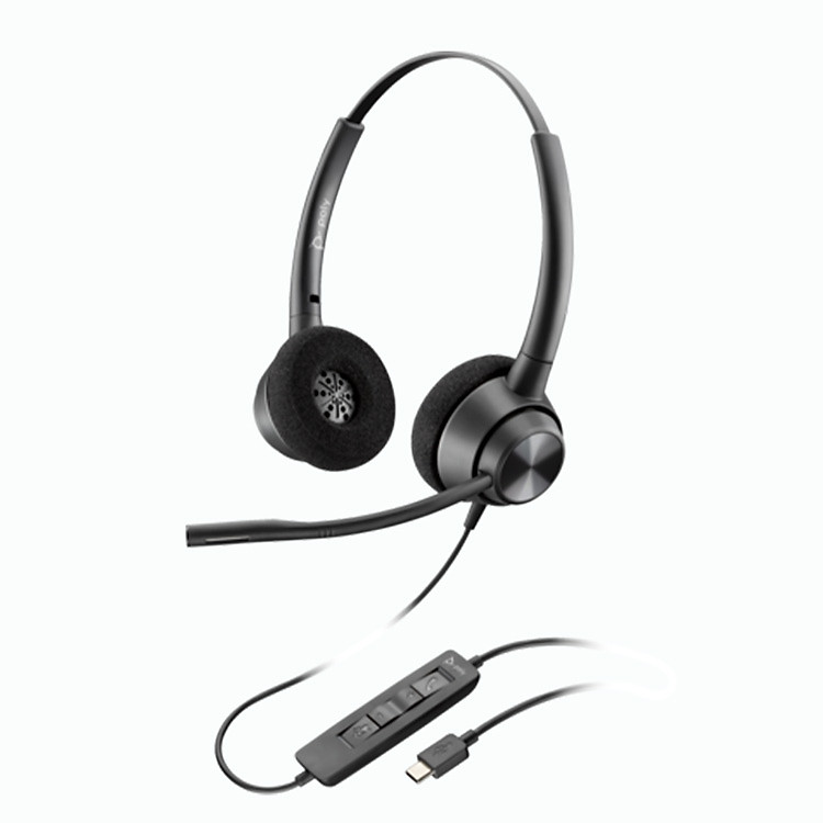Tai nghe có dây Poly EncorePro 320 Stereo USB-C/A TAA - Hàng Chính Hãng