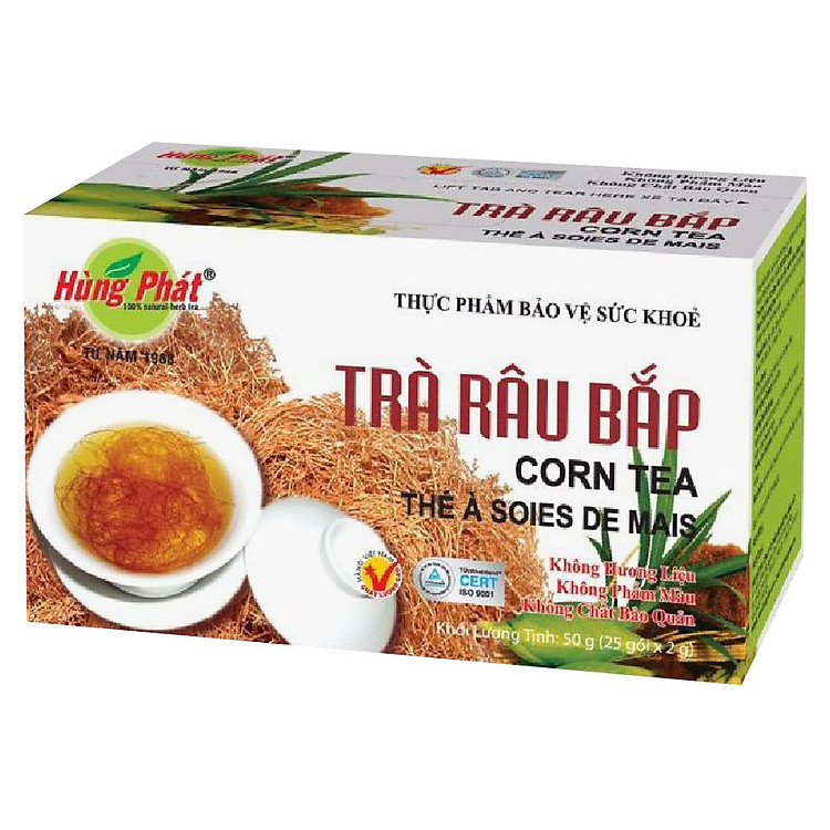 Trà Râu Bắp Hùng Phát hộp 25 gói x 2 g