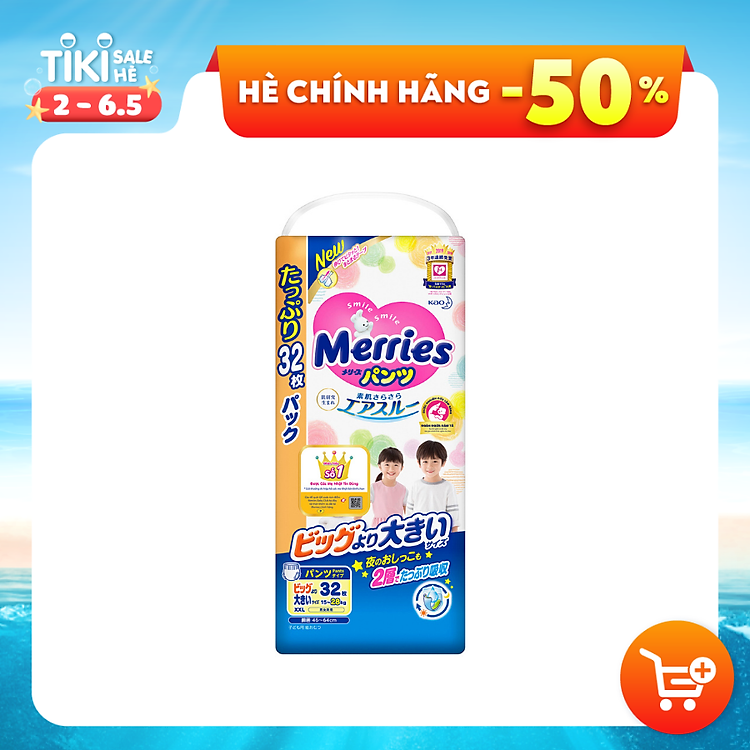 Bỉm Merries quần XXL 32 - Soc&Brothers Giá tốt - Hình ảnh 2