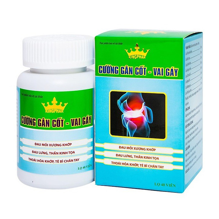 Cường gân cốt vai gáy Kingphar -Lọ 40 viên-Giúp hoạt huyết ,Thông kinh lạc,Hỗ trợ giảm tình trạng đau mỏi xương khớp