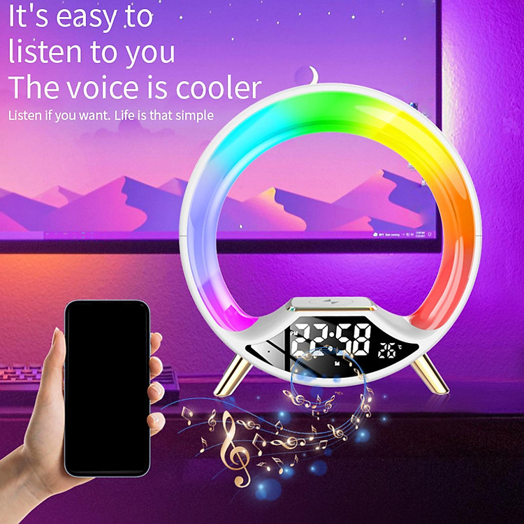 Digital Alarm Clock with Colorful Lights Led Digital Alarm Clock with Speaker