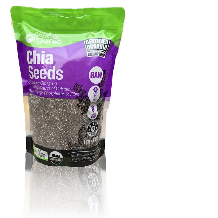 Hạt Chia Đen Absolute Organic 1kg- Có Tem Phản Quang Tem QR Code Chống Hàng Giả Bộ Công An