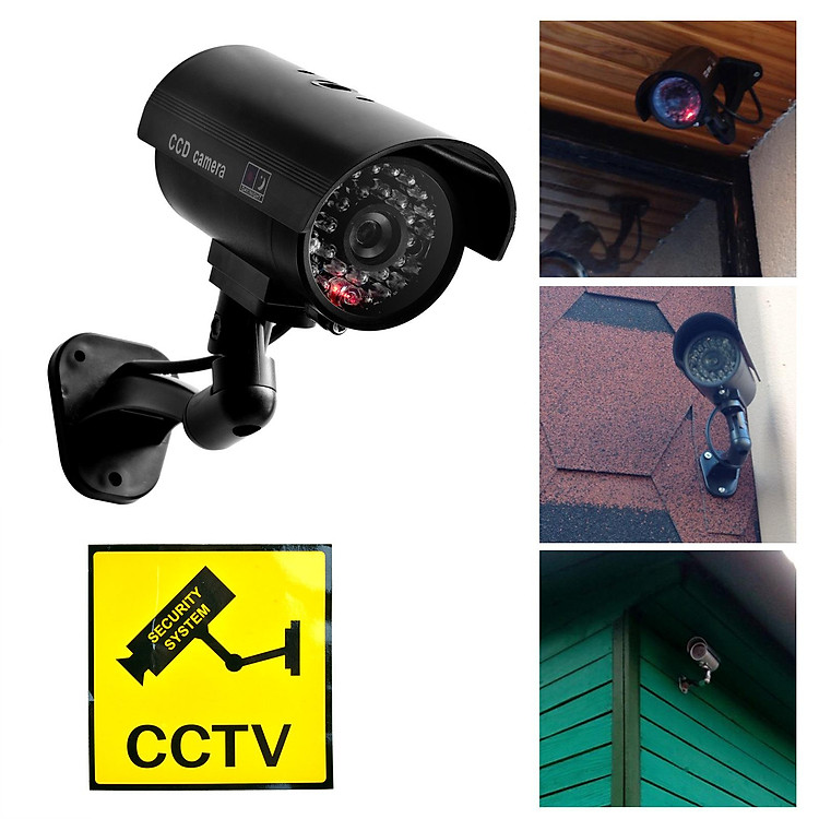 Fake Dummy Surveillance Security CCTV Camera with LED Light Outdoor Waterproof