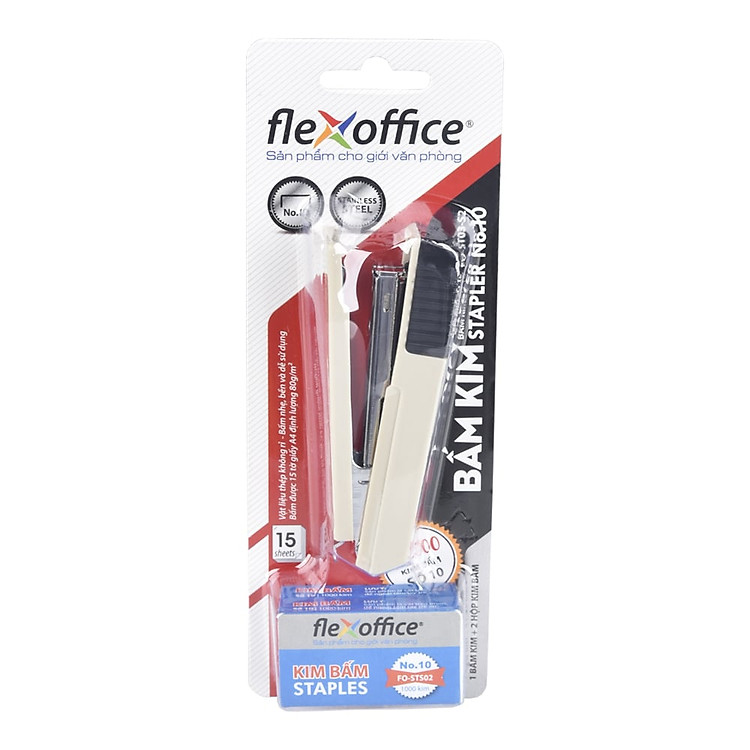 Bộ Bấm Kim số 10 và Kim Bấm Flexoffice FO-ST03-S2 - Ảnh 2