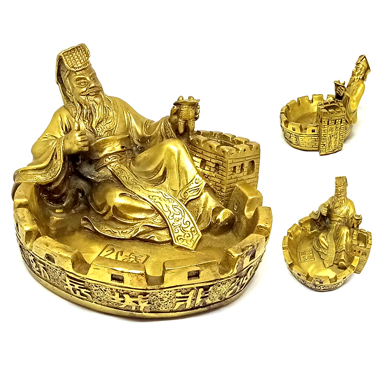 Tượng Gạt Tàn thuốc lá Tần Thuỷ Hoàng - Chất liệu đồng thau nguyên chất