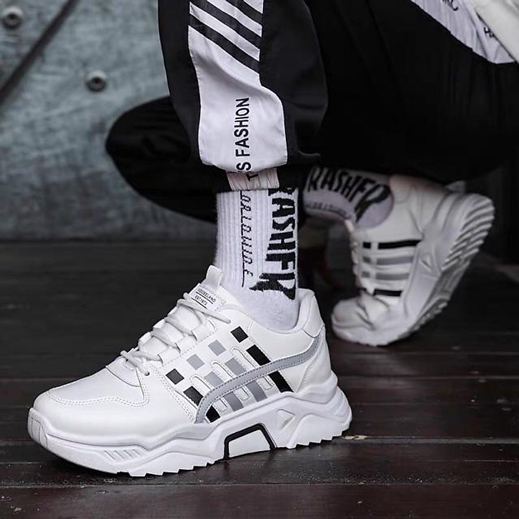 Giày thể thao sneaker nam phối 4 sọc có phản quang