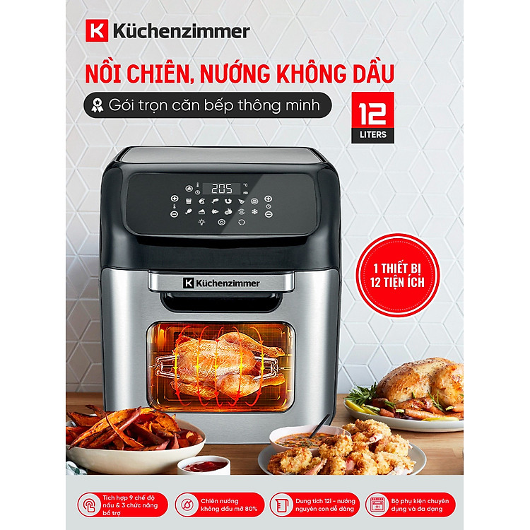 Nồi chiên nướng không dầu Kuchenzimmer 12L - 002776 - Hàng Chính Hãng