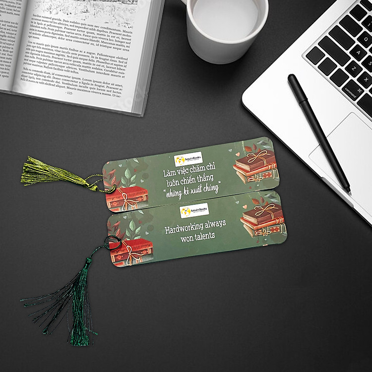 Bookmark đánh dấu sách truyền cảm hứng có tua rua (1 chiếc)