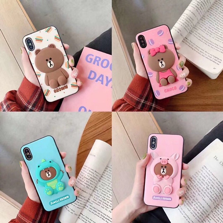 Ốp Lưng Silicon Hình Thú Nổi Siêu Dễ Thương Dành Cho iPhone