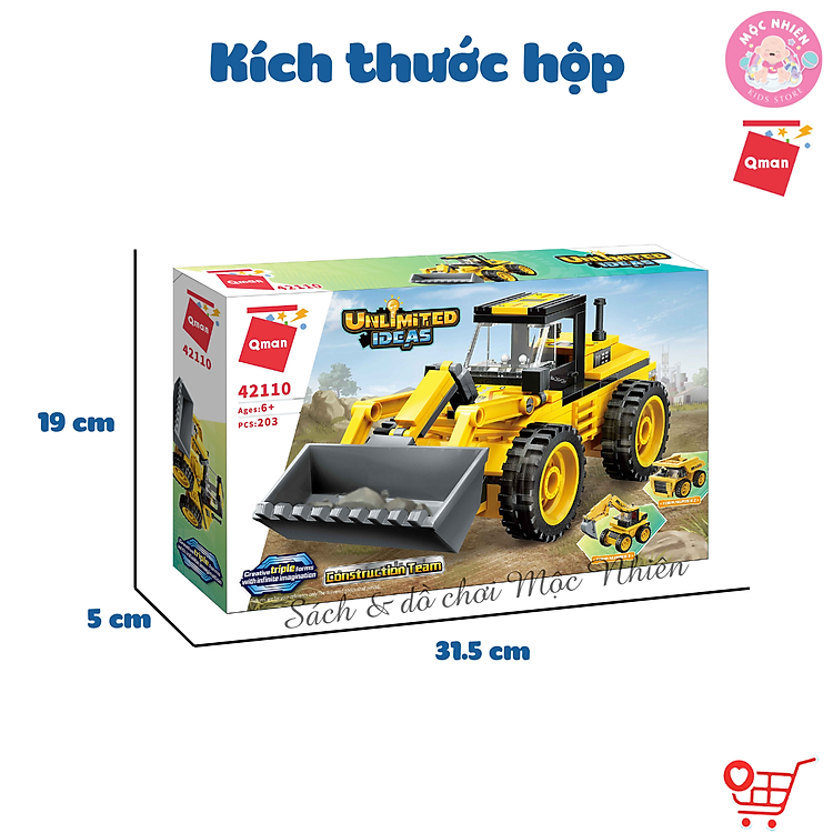Đồ chơi xếp hình Qman 42110 - Xe xây dựng Chính hãng Tiết kiệm - Hình ảnh 2