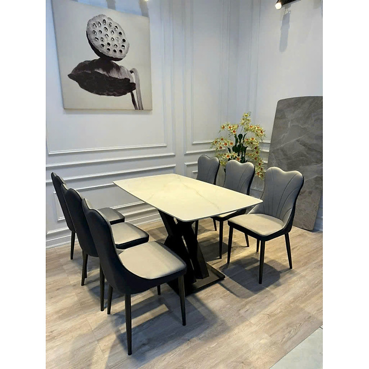Bộ bàn ăn mặt đá nhập khẩu sang trọng, hiện đại CTL03 Tundo nhiều lựa chọn
