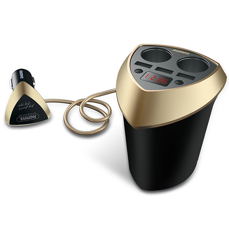 Bộ chia tẩu sạc oto, xe hơi cao cấp 2 tẩu-3 cổng USB REMAX