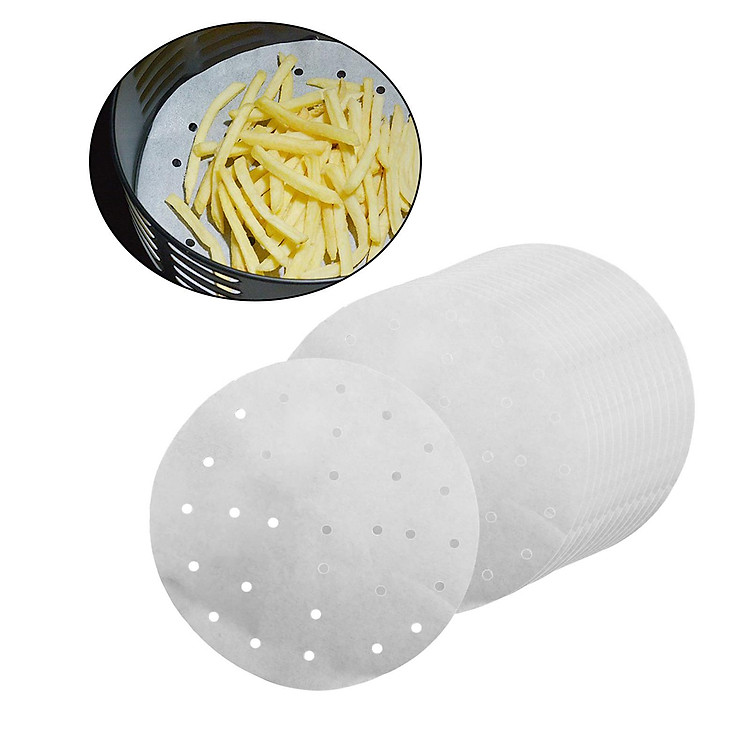 100 Pieces Air Fryer Disposable Paper Liner Non-Stick Oil-Proof Baking Paper for Microwave Air Fryers