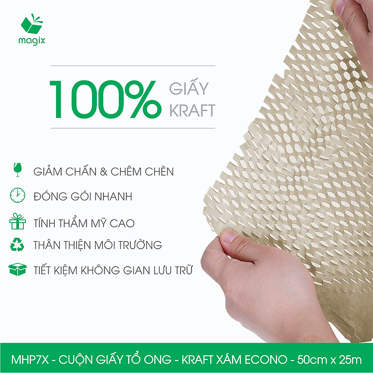 Cuộn Giấy Tổ Ong Chống Sốc MHP7X (50cm x 25m) - Ảnh 5