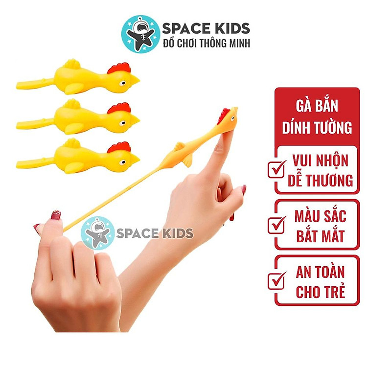 Đồ chơi cho bé Gà bắn dính tường - Ná bắn gà cao su dính tường phi đội gà bay