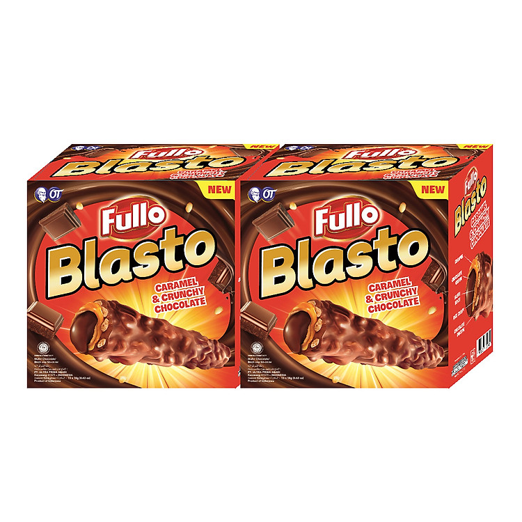 Combo 2 Hộp Bánh xốp Sô cô la Fullo Blasto 18gr (Fullo Blasto Stick Wafer Chocoate 18 gr 2 Box x 270)