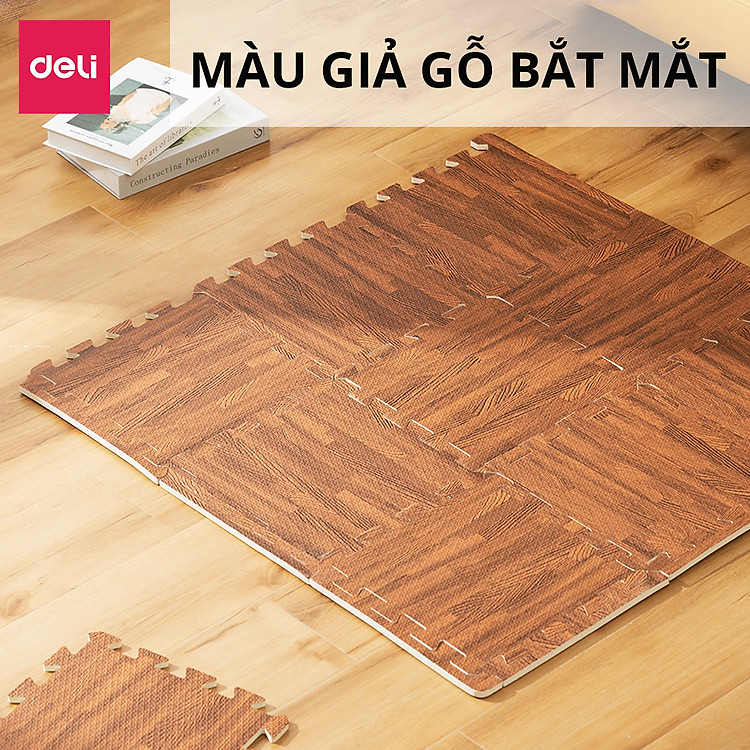 Set 9 Miếng Thảm Xốp Vân Gỗ Chính hãng Ưu đãi - Hình ảnh 4