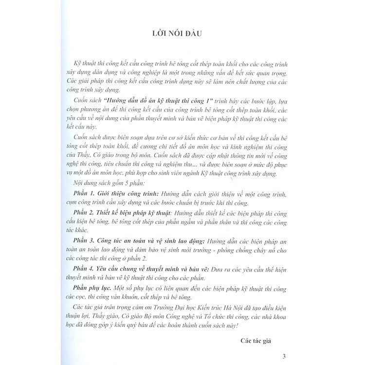 Hướng Dẫn Đồ Án Kỹ Thuật Thi Công 1 (Tái bản) - Ảnh 3