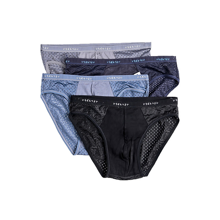 Combo 4 Quần Lót Nam Tam Giác Thông Hơi Lưng Nhật Thoáng Mát , Quần Sịp Thông Hơi Cao cấp ( Giao Màu Ngẫu Nhiên )
