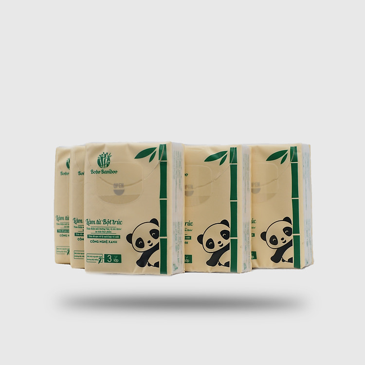 5 Bịch Khăn Giấy bỏ túi Bobo Bamboo (10 gói nhỏ/bịch )