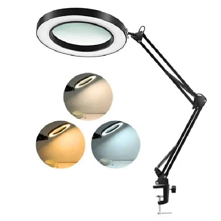 Kính lúp gắn bàn có đèn TERINO DE-5XB (phóng đại 5X) - Ảnh 2