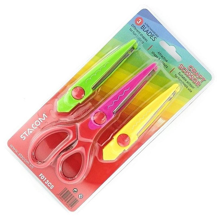 Kéo Cắt Giấy Stacom F013CS (3 lưỡi) - Ảnh 4