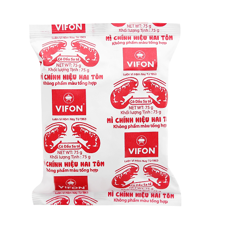Mì 2 tôm Vifon 75g - 1 thùng 30 gói