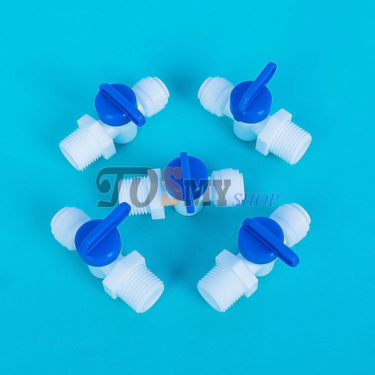 Van khóa ren ngoài 21 (1/2) ra dây 10mm (3/8) hoặc 6mm (1/4)- linh kiện máy lọc nước, phun sương, lắp dàn tưới cây, bể thủy sinh, cá cảnh, bán cạn (Hàng chính hãng)